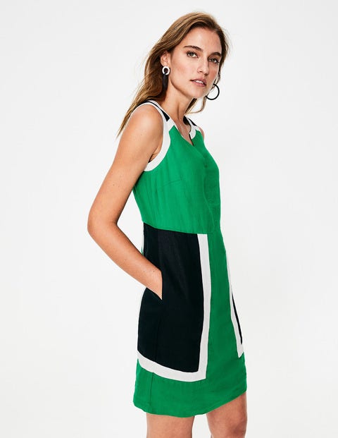 linen dress green