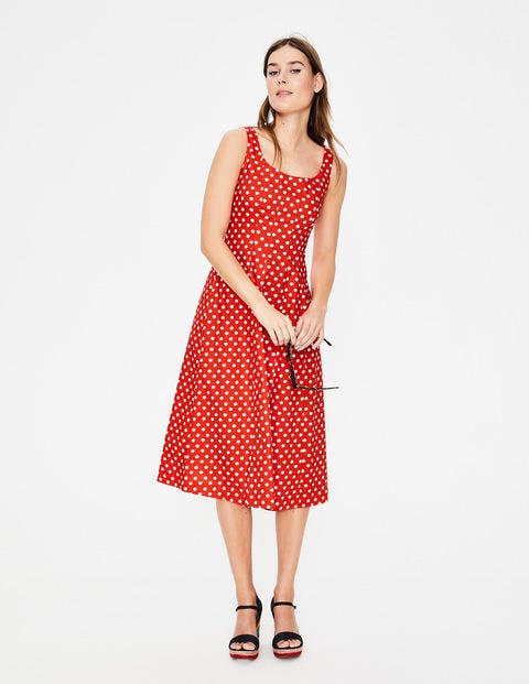 Sabina Midi Dress - Red Pop Spot Star Sabina Midi Dress - Red Pop Spot Star