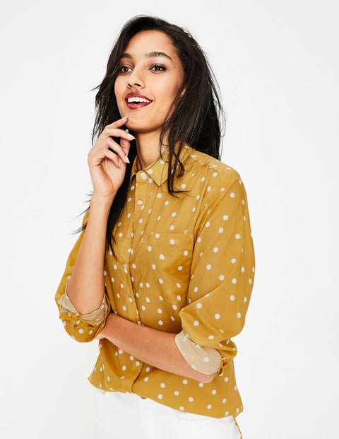 Audrey Girlfriend Shirt - Dijon Scattered Dot Audrey Girlfriend Shirt - Dijon Scattered Dot