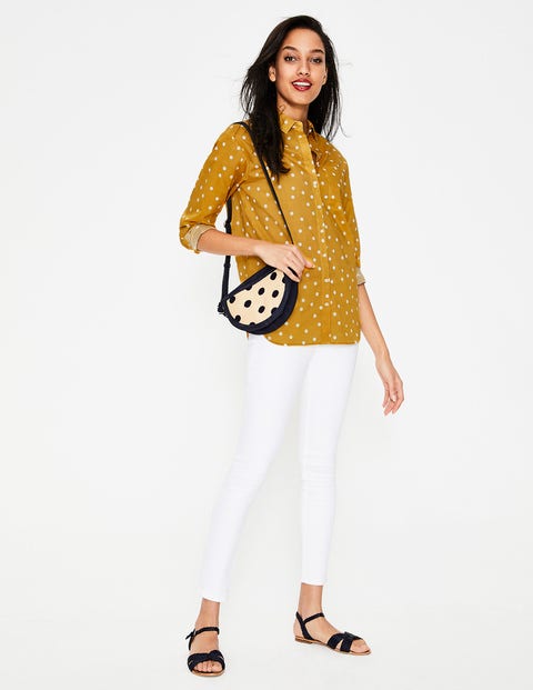 Audrey Girlfriend Shirt - Dijon Scattered Dot Audrey Girlfriend Shirt - Dijon Scattered Dot