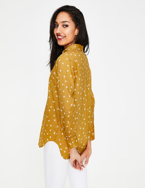 Audrey Girlfriend Shirt - Dijon Scattered Dot Audrey Girlfriend Shirt - Dijon Scattered Dot