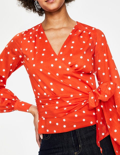 Rosamund Wrap Top - Popsicle Scattered Dot Rosamund Wrap Top - Popsicle Scattered Dot