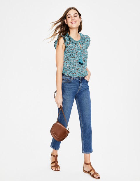 Laurie Top - Heron Blue Exotic Garden Laurie Top - Heron Blue Exotic Garden