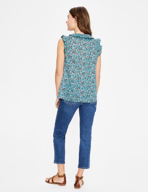 Laurie Top - Heron Blue Exotic Garden Laurie Top - Heron Blue Exotic Garden