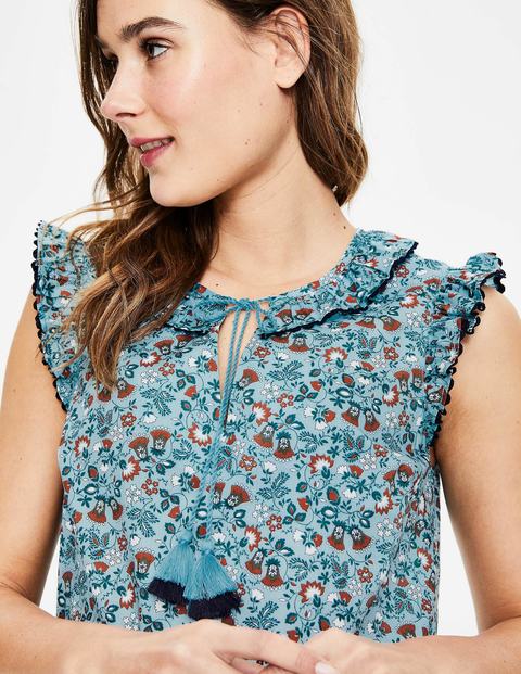 Laurie Top - Heron Blue Exotic Garden Laurie Top - Heron Blue Exotic Garden