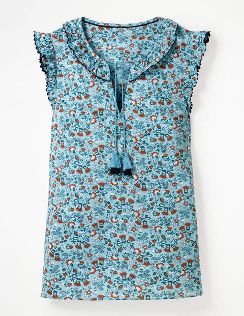 Laurie Top - Heron Blue Exotic Garden Laurie Top - Heron Blue Exotic Garden