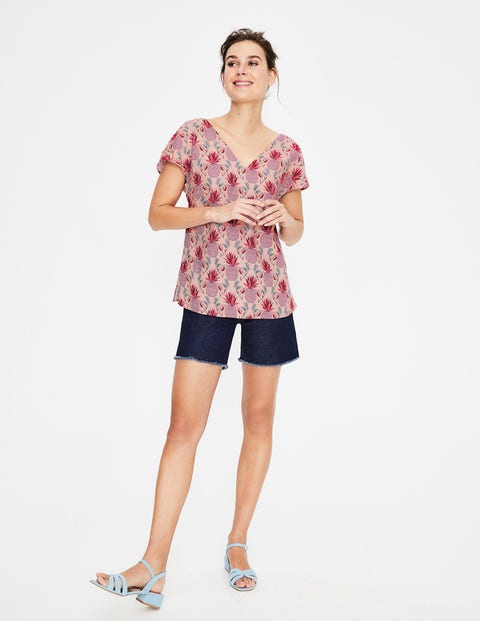 Alexandra Linen Top - Chalky Pink Tropical Pineapple Alexandra Linen Top - Chalky Pink Tropical Pineapple