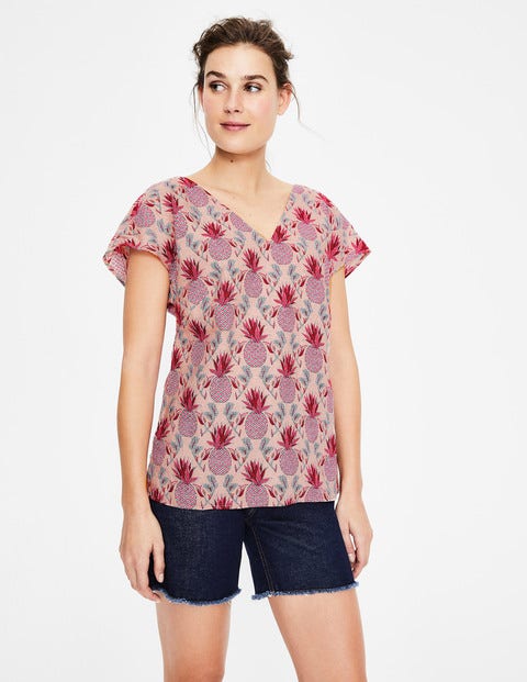Alexandra Linen Top - Chalky Pink Tropical Pineapple Alexandra Linen Top - Chalky Pink Tropical Pineapple