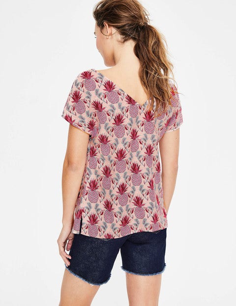 Alexandra Linen Top - Chalky Pink Tropical Pineapple Alexandra Linen Top - Chalky Pink Tropical Pineapple