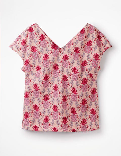 Alexandra Linen Top - Chalky Pink Tropical Pineapple Alexandra Linen Top - Chalky Pink Tropical Pineapple