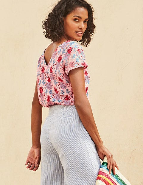 Alexandra Linen Top - Chalky Pink Tropical Pineapple Alexandra Linen Top - Chalky Pink Tropical Pineapple
