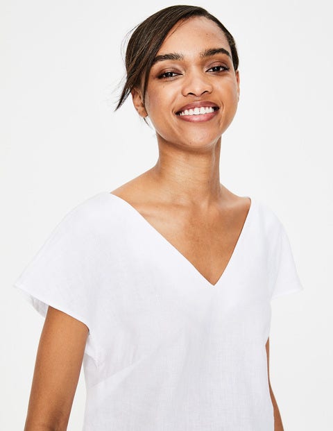 Alexandra Linen Top - White Alexandra Linen Top - White