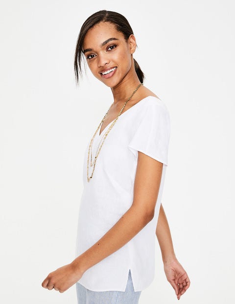 Alexandra Linen Top - White Alexandra Linen Top - White