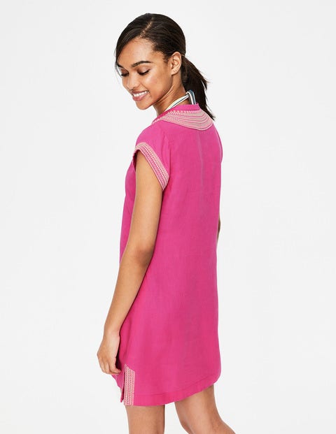 Yasmin Embroidered Linen Tunic - Pink Yasmin Embroidered Linen Tunic - Pink
