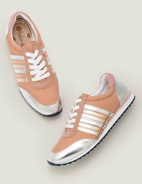 Gestreifte Turnschuhe - Cremerosa Gestreifte Turnschuhe - Cremerosa