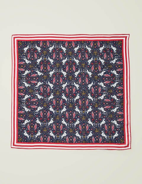 Silk Scarf - French Navy Crown and Country Silk Scarf - French Navy Crown and Country