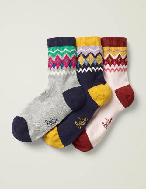 3 Paires De Socquettes - Motif jacquard multi 3 Paires De Socquettes - Motif jacquard multi