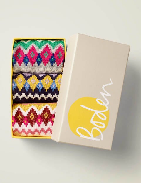 3 Paires De Socquettes - Motif jacquard multi 3 Paires De Socquettes - Motif jacquard multi
