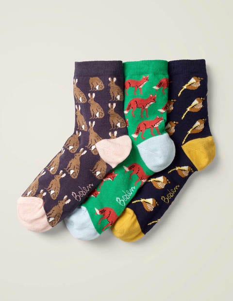 3 Paires De Socquettes - Motif animalier multi 3 Paires De Socquettes - Motif animalier multi