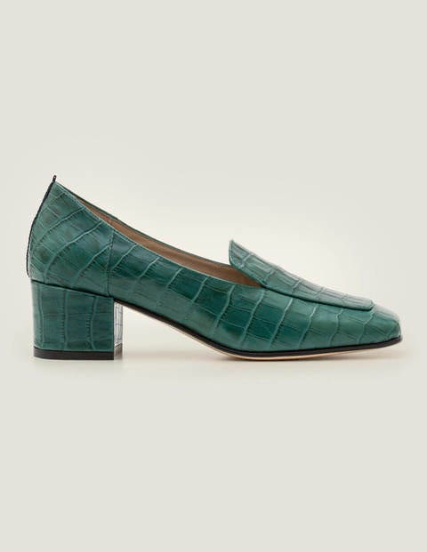 Carina Heeled Loafers - Woodland Green Croc Carina Heeled Loafers - Woodland Green Croc