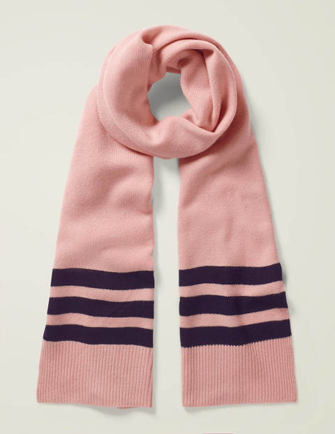Cashmere Scarf - Chalky Pink/Navy Cashmere Scarf - Chalky Pink/Navy
