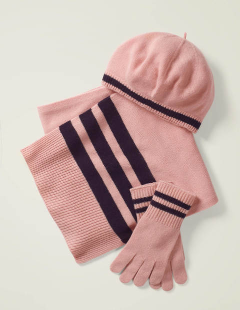 Cashmere Scarf - Chalky Pink/Navy Cashmere Scarf - Chalky Pink/Navy