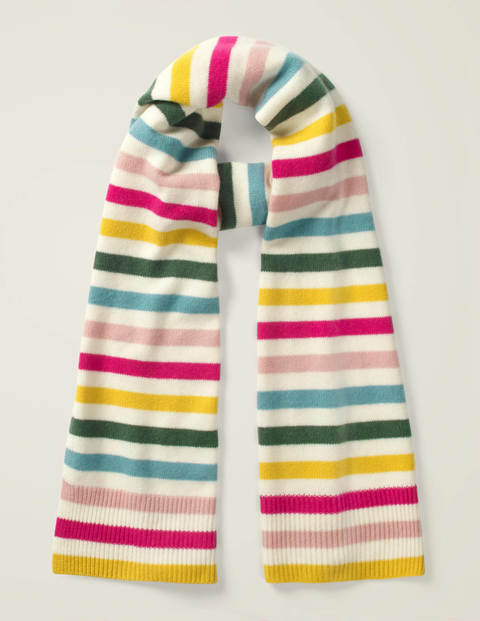 Cashmere Scarf - Ivory Multi Stripe Cashmere Scarf - Ivory Multi Stripe