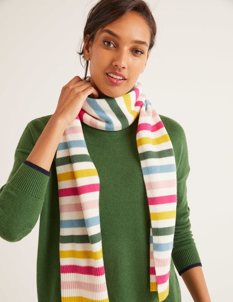 Cashmere Scarf - Ivory Multi Stripe Cashmere Scarf - Ivory Multi Stripe