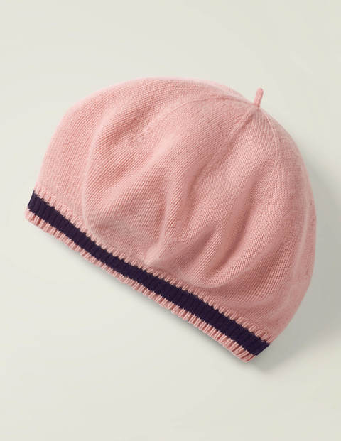 Cashmere Beret - Chalky Pink/Navy Cashmere Beret - Chalky Pink/Navy