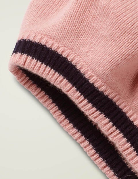 Cashmere Beret - Chalky Pink/Navy Cashmere Beret - Chalky Pink/Navy