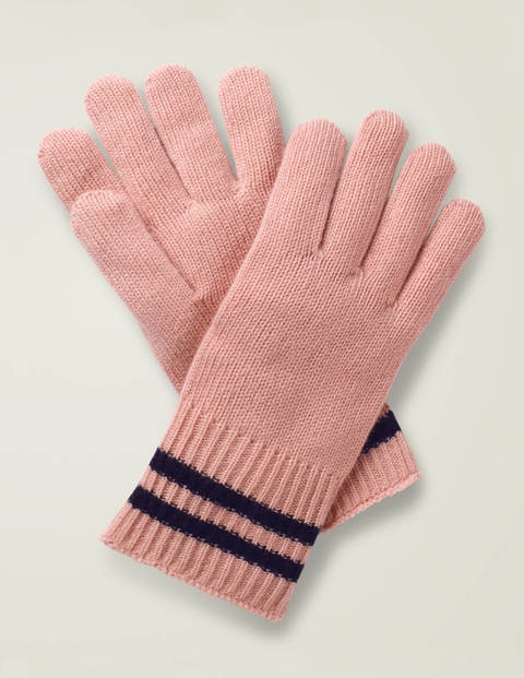 Cashmere Gloves - Chalky Pink/Navy Cashmere Gloves - Chalky Pink/Navy