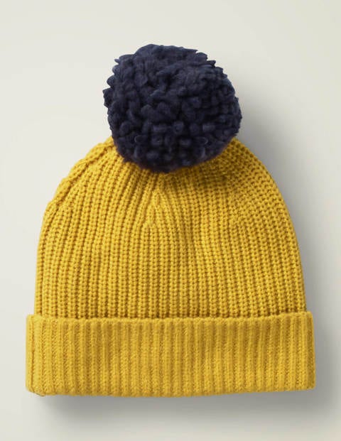 Chunky Rib Hat - Saffron/Navy Chunky Rib Hat - Saffron/Navy