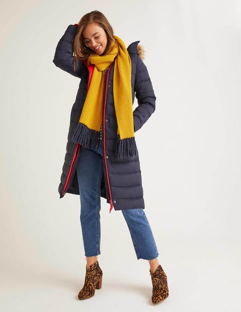 Chunky Rib Scarf - Saffron/Navy Chunky Rib Scarf - Saffron/Navy