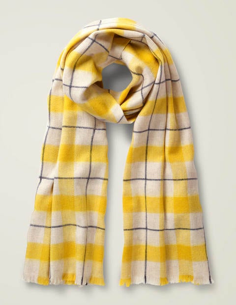 Wool Scarf - Saffron/Oatmeal Check Wool Scarf - Saffron/Oatmeal Check