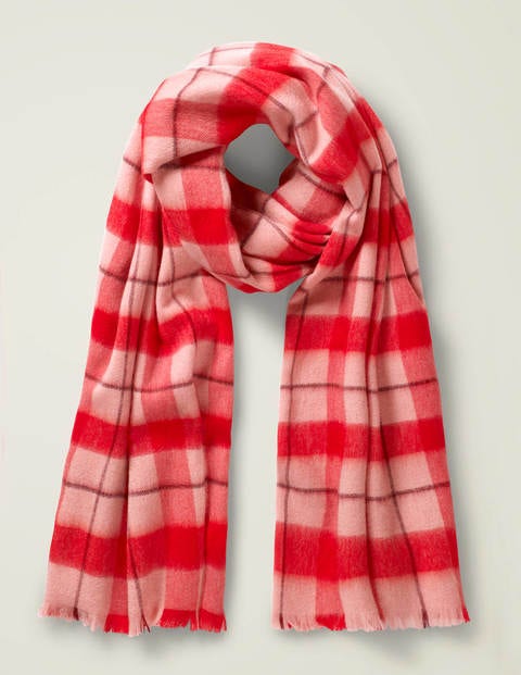Wool Scarf - Pink/Berry Check Wool Scarf - Pink/Berry Check