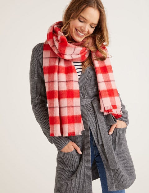 Wool Scarf - Pink/Berry Check Wool Scarf - Pink/Berry Check