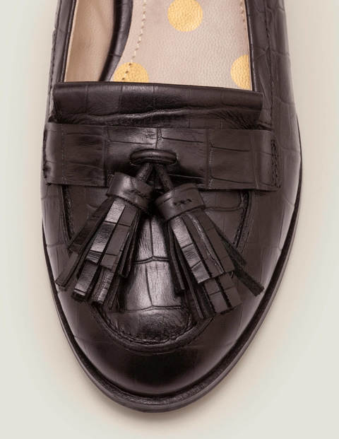 black croc loafers