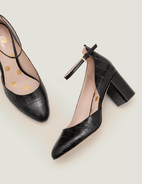 Yasmin Mid Heels - Black Croc Yasmin Mid Heels - Black Croc
