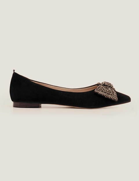 Adelaide flache Schuhe mit Juwelen - Schwarz Adelaide flache Schuhe mit Juwelen - Schwarz