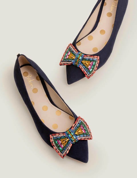 Adelaide Jewelled Flats - Navy Adelaide Jewelled Flats - Navy