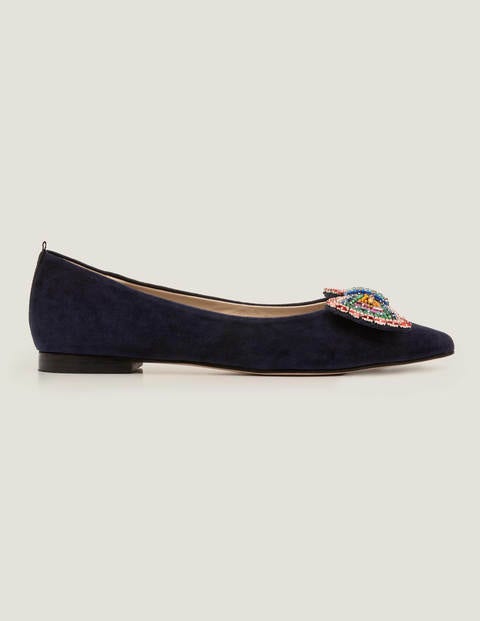 Adelaide Jewelled Flats - Navy Adelaide Jewelled Flats - Navy