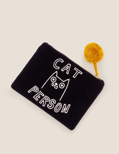 Small Velvet Pouch - Cat Person / Dog Person Small Velvet Pouch - Cat Person / Dog Person