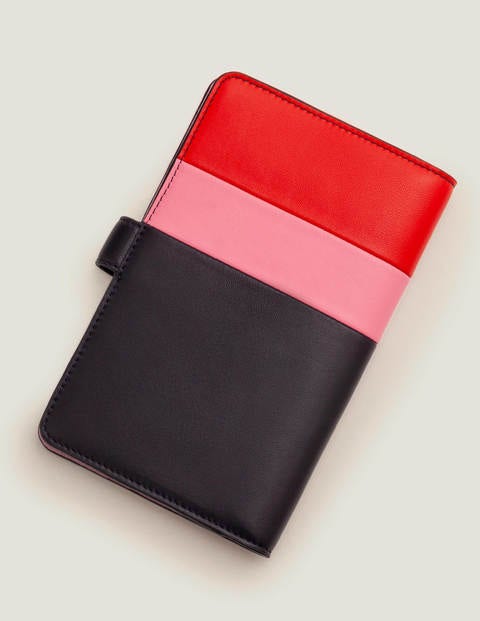 Leather Travel Wallet - Post Box Red/Navy Leather Travel Wallet - Post Box Red/Navy