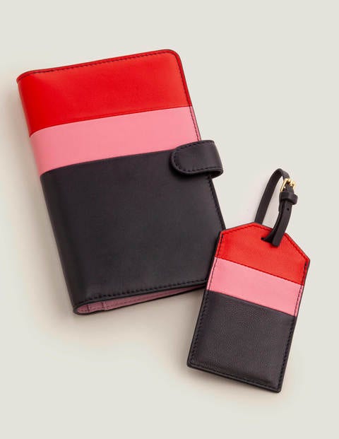 Gepäckanhänger Aus Leder - Signalrot/Navy Gepäckanhänger Aus Leder - Signalrot/Navy