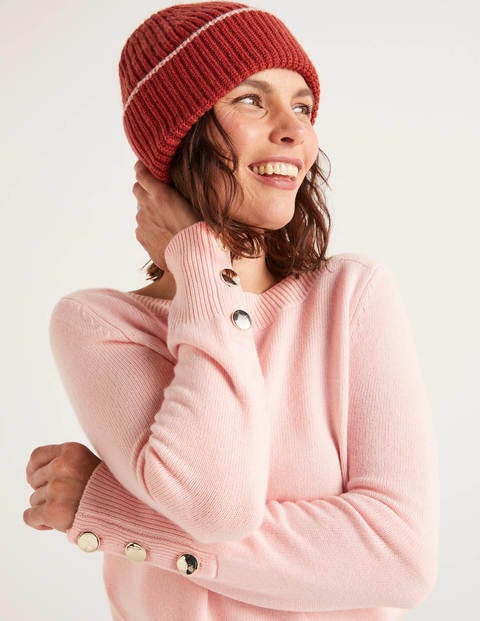 Ribbed Beanie - Conker/Chalky Pink Ribbed Beanie - Conker/Chalky Pink