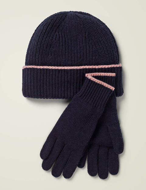 Ribbed Beanie - Navy/Chalky Pink Ribbed Beanie - Navy/Chalky Pink
