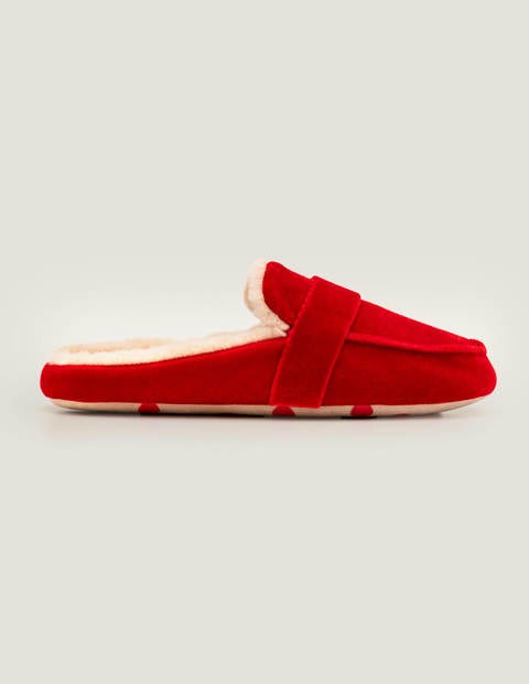 Cosy Velvet Mule Slippers - Red Cosy Velvet Mule Slippers - Red