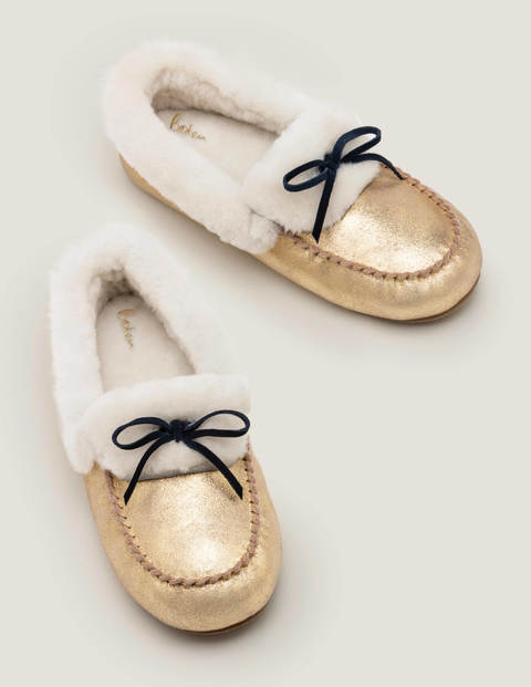 shearling moccasin slippers