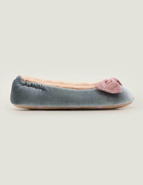 Cosy Velvet Bow Slippers - Cloud Burst Cosy Velvet Bow Slippers - Cloud Burst