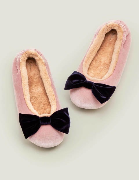 Cosy Velvet Bow Slippers - Milkshake Cosy Velvet Bow Slippers - Milkshake